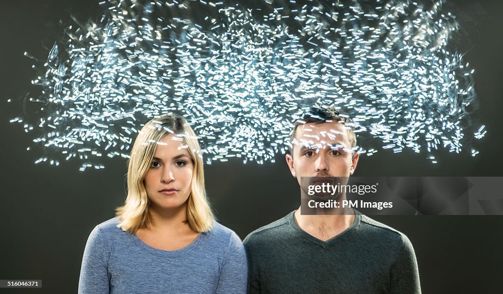 Bits of Light Around Couple's Head