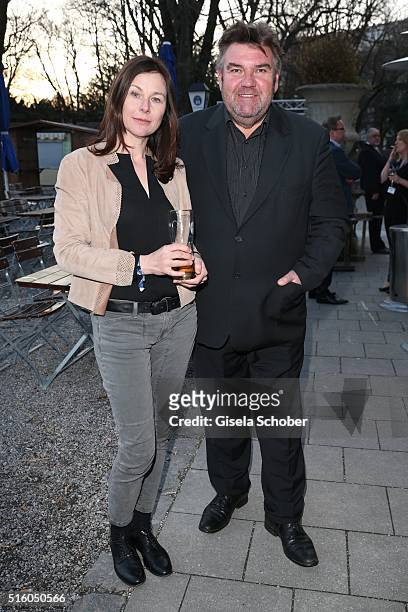 Bettina Mittendorfer and Peter Rappenglueck during the NdF after work press cocktail 2016 at Park Cafe on March 16, 2016 in Munich, Germany.