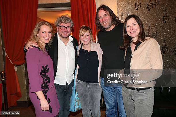 Stefanie von Poser, Moses Wolff, Claudia Koreck, Roland Hefter and Bettina Mittendorfer during the NdF after work press cocktail 2016 at Park Cafe on...