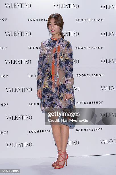 South Korean actress Lee Yeon-Hee attends the photocall for "VALENTINO" Hawaiian Couture Capsule Collection at BoonTheShop on March 16, 2016 in...