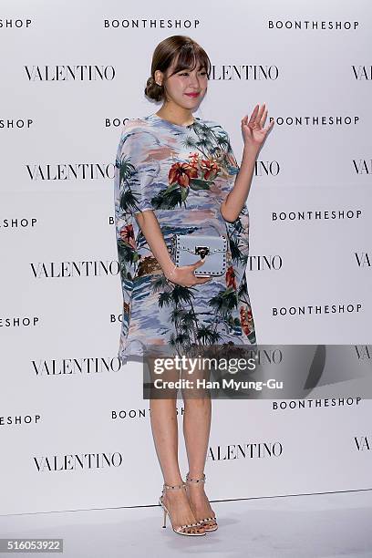 Tiffany of South Korean girl group Girls' Generation attends the photocall for "VALENTINO" Hawaiian Couture Capsule Collection at BoonTheShop on...