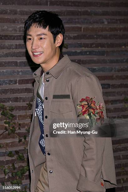 South Korean actor Lee Je-Hoon attends the photocall for "VALENTINO" Hawaiian Couture Capsule Collection at BoonTheShop on March 16, 2016 in Seoul,...