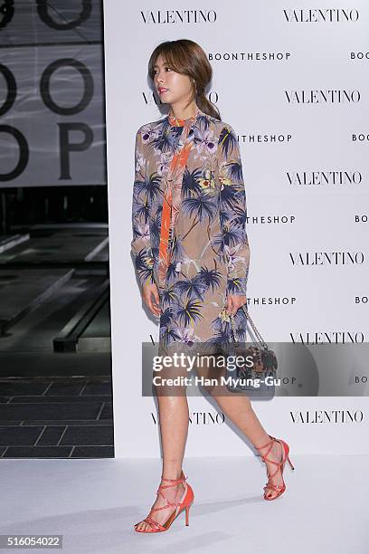 South Korean actress Lee Yeon-Hee attends the photocall for "VALENTINO" Hawaiian Couture Capsule Collection at BoonTheShop on March 16, 2016 in...