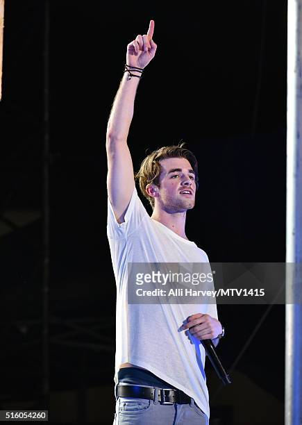 Musician Andrew Taggart of The Chainsmokers performs onstage during the 2016 MTV Woodies/10 For 16 on March 16, 2016 in Austin, Texas.