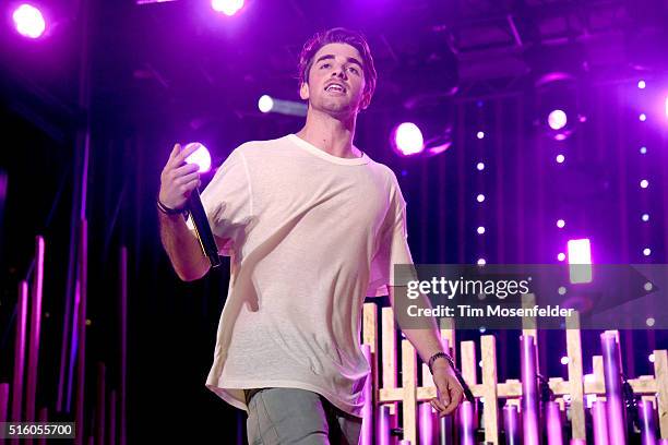 Musician Andrew Taggart of The Chainsmokers performs onstage during the 2016 MTV Woodies/10 For 16 on March 16, 2016 in Austin, Texas.