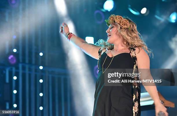 Singer Rozes performs onstage during the 2016 MTV Woodies/10 For 16 on March 16, 2016 in Austin, Texas.