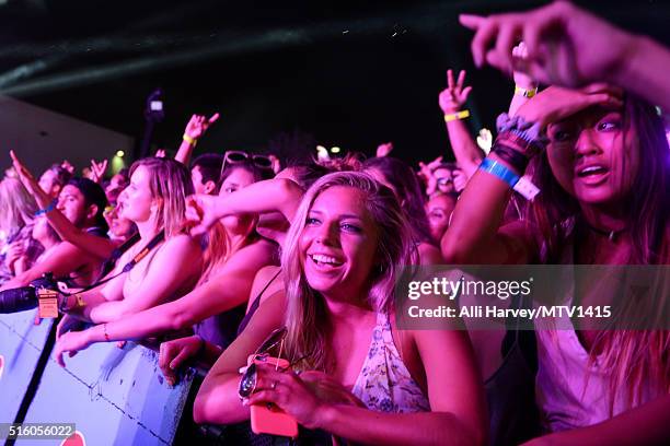 Fans enjoy the concert during the 2016 MTV Woodies/10 For 16 on March 16, 2016 in Austin, Texas.