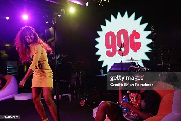 Santigold performs for YouTube at The Coppertank at SXSW on March 16, 2016 in Austin, Texas.