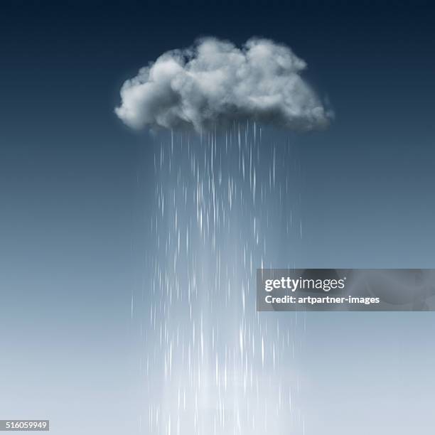 small grey cloud in the blue sky with rain - rain stock pictures, royalty-free photos & images