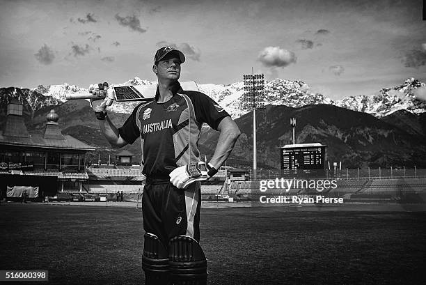 Australian cricket captain Steve Smith poses during a portrait session ahead of the ICC 2016 Twenty20 World Cup at HPCA Stadium on March 17, 2016 in...