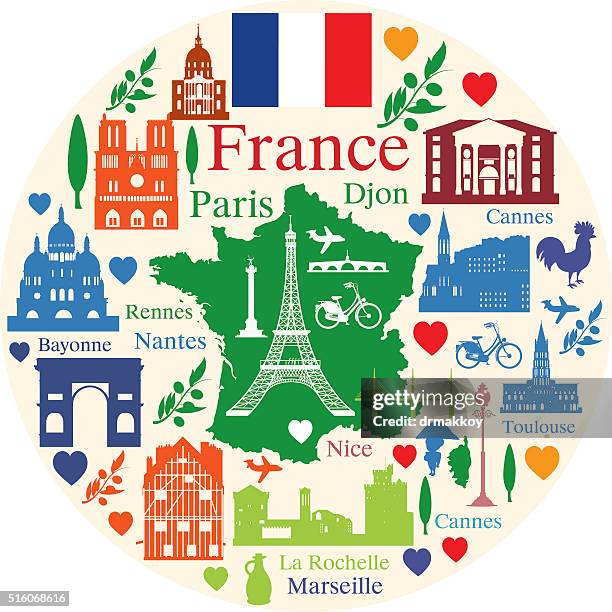 france travel - mediterranean culture stock-grafiken, -clipart, -cartoons und -symbole