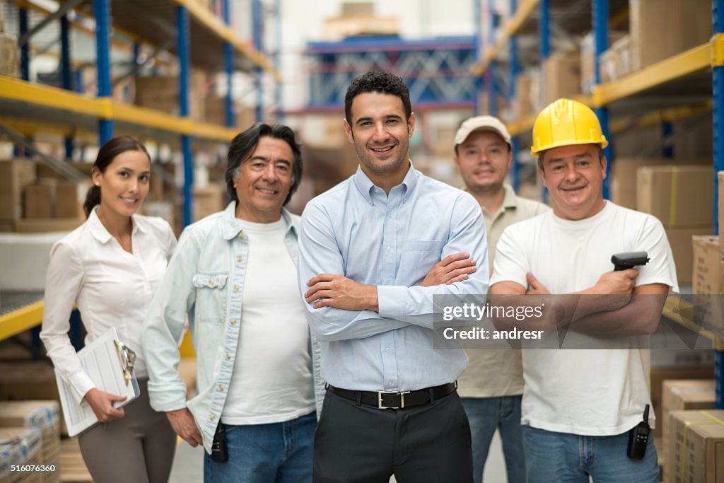 Group of workers at a warehouse