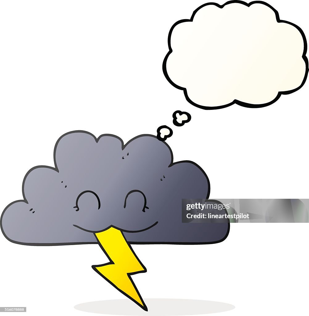 Burbuja De Dibujo Animado Con Globo Nube De Tormenta Ilustración de stock -  Getty Images