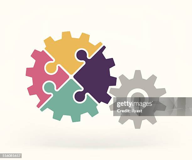 team work - interlocked stock illustrations