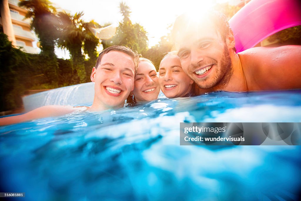 Middle Friends Pool Friends In Swimming Pool High-Res Stock Photo - Getty Images