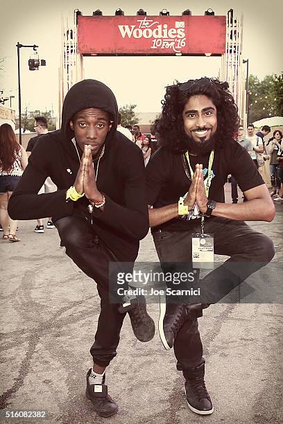 Guests pose for a #GettyGotMe photo during SXSW 2016 at 2016 MTV Woodies/10 For 16 on March 16, 2016 in Austin, Texas.