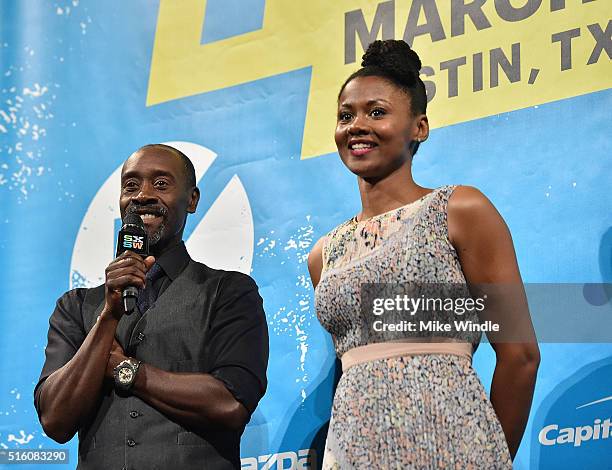 Director Don Cheadle and actress Emayatzy Corinealdi attend the screening of "Miles Ahead" during the 2016 SXSW Music, Film + Interactive Festival at...