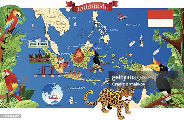 cartoon map of indonesia - 巴布亞新幾內亞 幅插畫檔、美工圖案、卡通及圖標