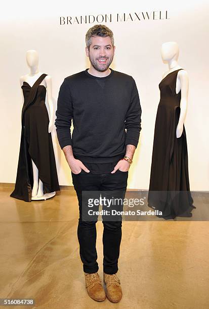 Designer Brandon Maxwell attends Saks Fifth Avenue launch of Brandon Maxwell Spring 2016 Collection at Saks Fifth Avenue Beverly Hills on March 16,...