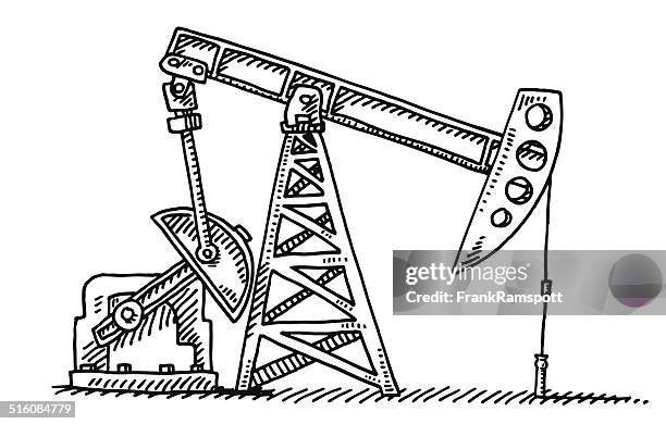 ilustrações, clipart, desenhos animados e ícones de indústria petrolífera jack de bomba de desenho - campo petrolífero