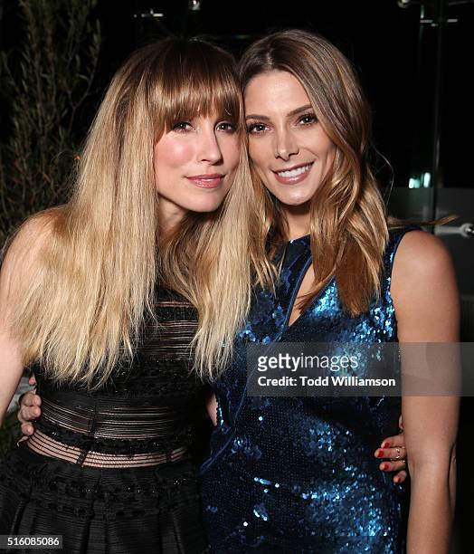 Sarah Carter and Ashley Greene attend the after party for the premiere of DirecTV's "Rogue" at The London Hotel on March 16, 2016 in West Hollywood,...