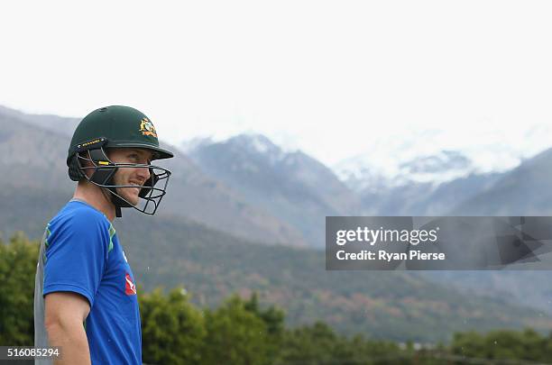 Peter Nevill of Australia trains during an Australian nets session ahead of the ICC 2016 Twenty20 World Cup on March 17, 2016 in Dharamsala, India.