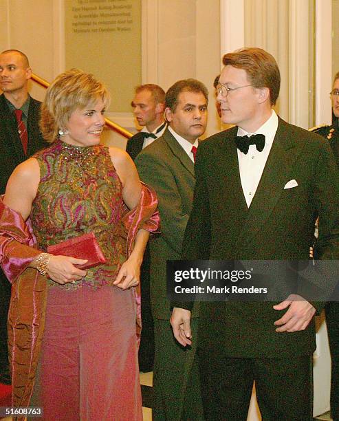 Princess Laurentien and Prince Constantijn attend the Association Femmes Europe Gala Concert at the Royal Coin Theatre on October 28, 2004 in...