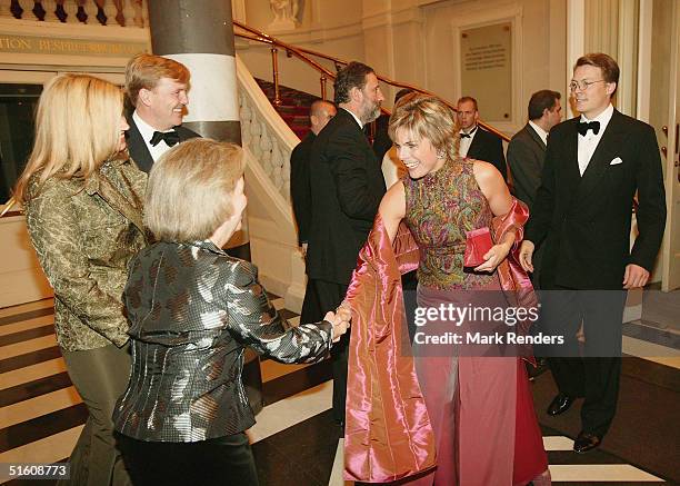 Princess Maxima, Prince Willem Alexander, Princess Laurentien and Prince Constantijn attend the Association Femmes Europe Gala Concert at the Royal...