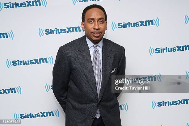 Stephen A. Smith visits the SiriusXM Studios on March 16, 2016 in New York City.