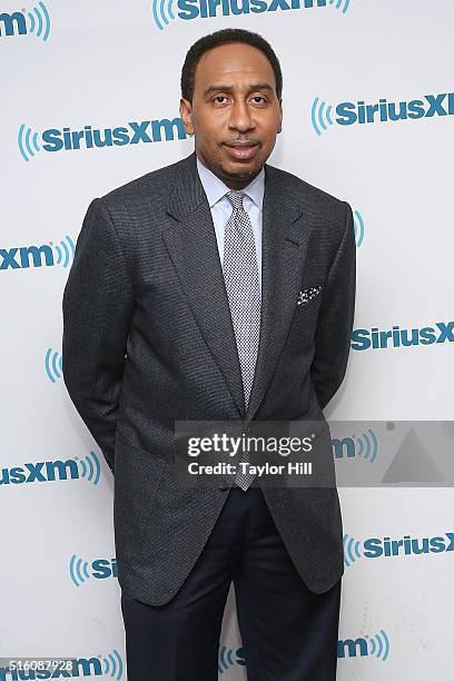 Stephen A. Smith visits the SiriusXM Studios on March 16, 2016 in New York City.