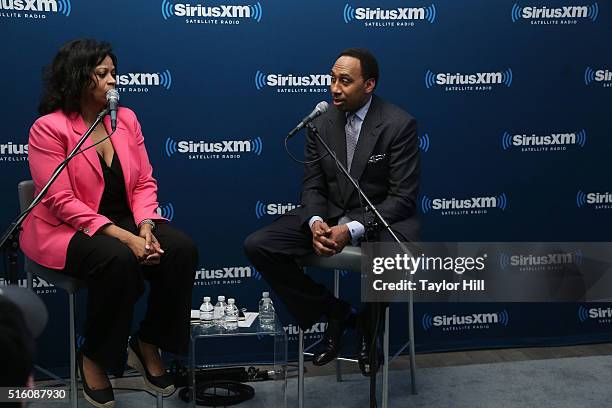 Stephen A. Smith visits the SiriusXM Studios on March 16, 2016 in New York City.