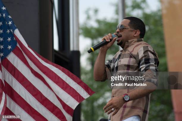 American pastor and musician Smokie Norful performs onstage during the Gospel Festival at Ellis Park, Chicago, Illinois, June 22, 2013.