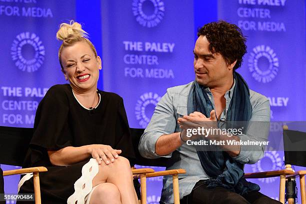 Actors Kaley Cuoco and Johnny Galecki attend The Paley Center For Media's 33rd Annual PALEYFEST Los Angeles ÔThe Big Bang Theory' at Dolby Theatre on...