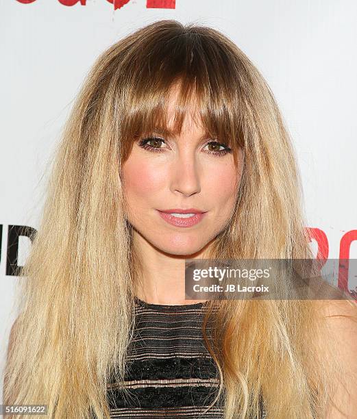 Actress Sarah Carter attends the premiere of DirecTV's 'Rogue' on March 16, 2016 in West Hollywood, California.