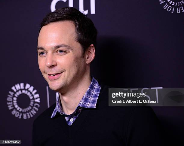 Actor Jim Parsons arrives for the The Paley Center For Media's 33rd Annual PaleyFest Los Angeles - "The Big Bang Theory" held at Dolby Theatre on...