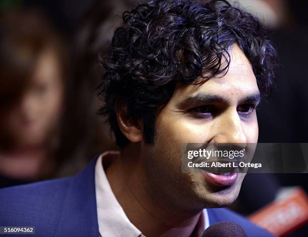 Actor Kunal Nayyar arrives for the The Paley Center For Media's 33rd Annual PaleyFest Los Angeles - "The Big Bang Theory" held at Dolby Theatre on...