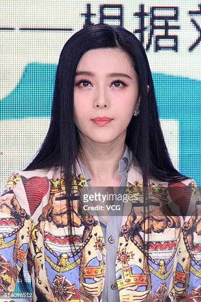 Actress Fan Bingbing attends the press conference of director Feng Xiaogang's film "I Am Not Madame Bovary" on March 16, 2016 in Beijing, China.