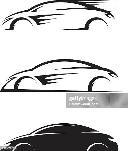 because silhouette - sports car icon stock illustrations