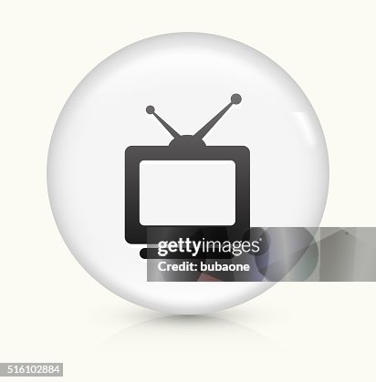 Television icon on white round vector button Television icon on white round vector button