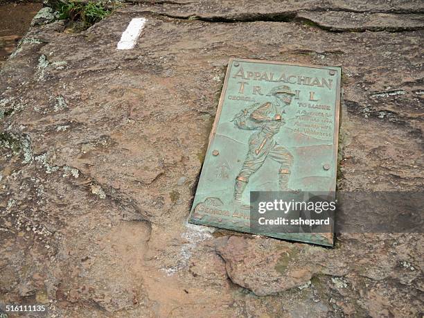 appalachian trail sign on springer mountain - appalachian trail stock pictures, royalty-free photos & images