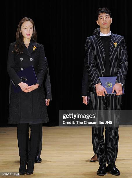 Choi Ji-woo and Jo In-sung attend the 50th Taxpayer's Day at COEX on March 3, 2016 in Seoul, South Korea.