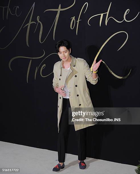 Park Hae-jin attends the Burberry "Art of the Trench in Seoul" project launching event on March 3, 2016 in Seoul, South Korea.