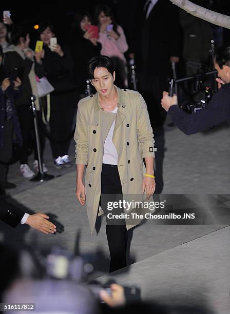 Park Hae-jin attends the Burberry "Art of the Trench in Seoul" project launching event on March 3, 2016 in Seoul, South Korea.