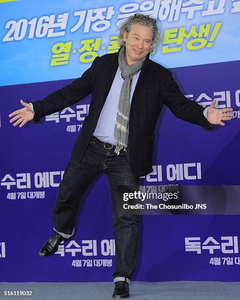 Dexter Fletcher attends the movie "Eddie the Eagle" press conference at Four Seasons hotel on March 7, 2016 in Seoul, South Korea.