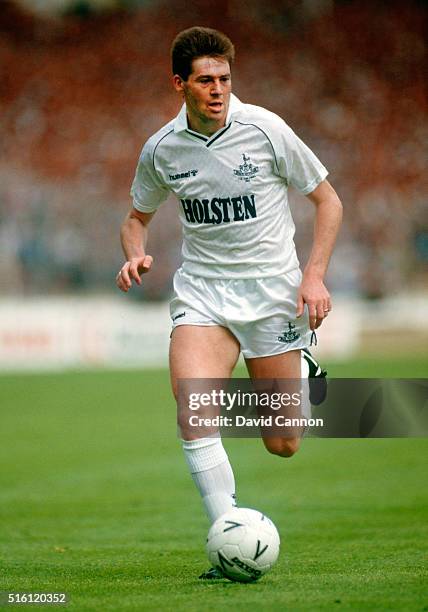 Spurs player Chris Waddle in action during the 1987 FA cup final between Coventry City and Tottenham Hotspur at Wembley Stadium on May 16, 1987 in...