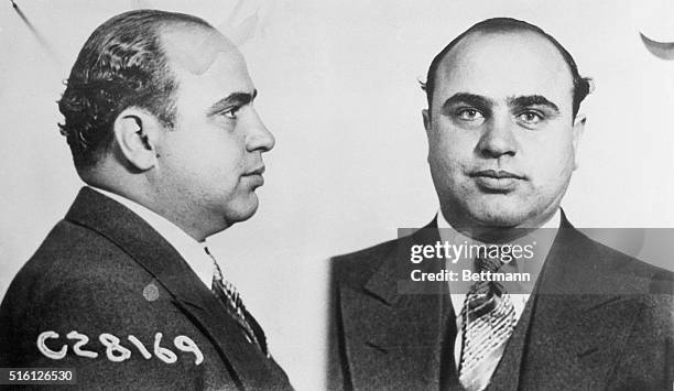 January 25, 1947 - Chicago: These photos of Al Capone were made by the Bureau of identification of the Chicago police department, immediately after...