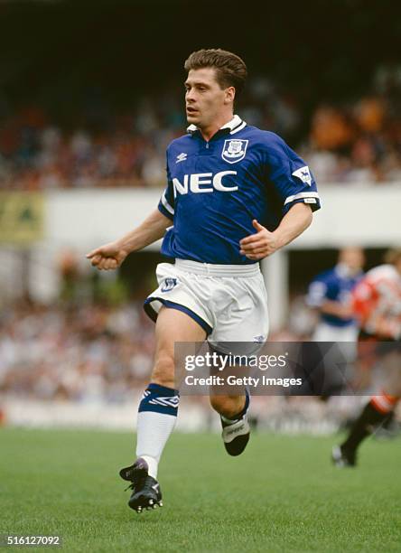 Everton striker Tony Cottee in action during a FA Premier League match between Southampton and Everton at The Dell on August 14, 1993 in Southampton,...