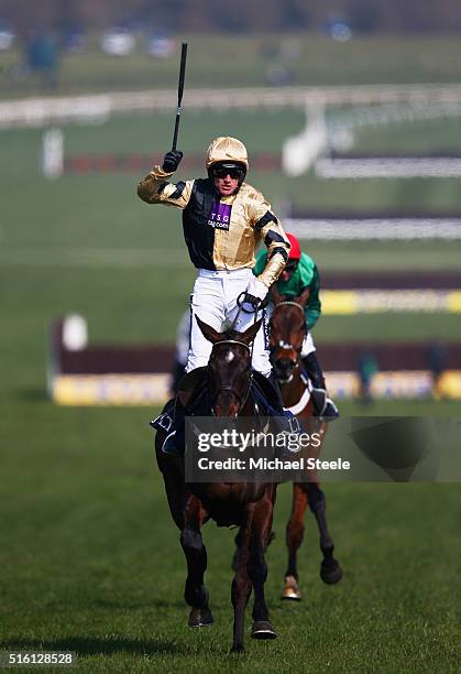 Ruby Walsh rides Black Hercules to victory in the JLT Novices' Chase on day three, St Patrick's Thursday, of the Cheltenham Festival at Cheltenham...