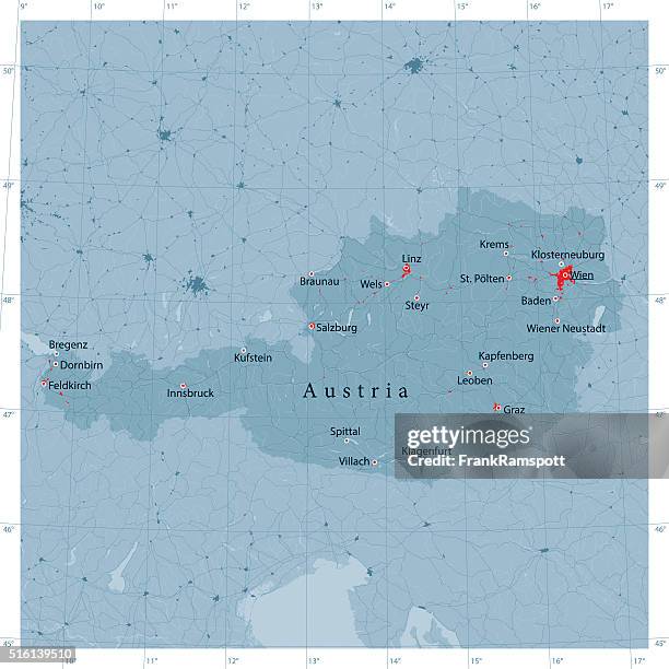 österreich vektor landkarte - salzburg stock-grafiken, -clipart, -cartoons und -symbole