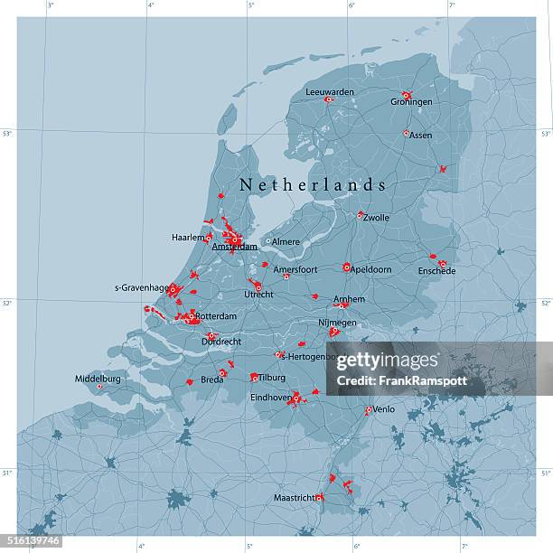 ilustraciones, imágenes clip art, dibujos animados e iconos de stock de países bajos vector de de mapa de carretera - holanda meridional